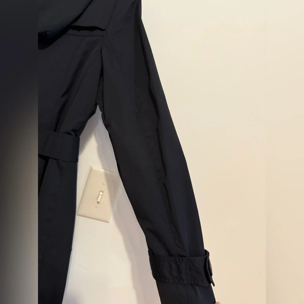 Ellen Tracy double-breasted trench coat in navy blue size M - Picture 5 of 9